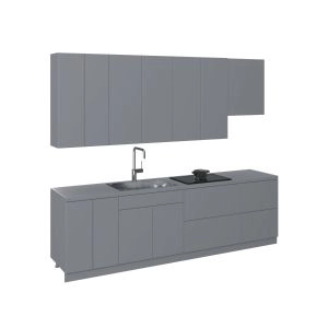Kitchen Contemporary Collection Gray Color Base Size 9.5Ft Wide