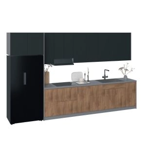 Kitchen Timekeeper Collection Natural Teak & Black Color Base Size 13Ft Wide