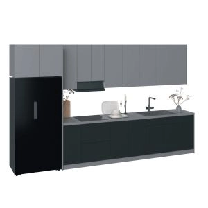 Kitchen Timekeeper Collection Black Color & Gray Base Size 13Ft Wide