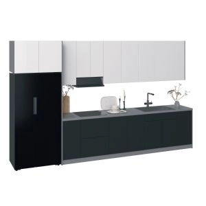 Kitchen Timekeeper Collection Black & White Gloss Color Base Size 13Ft Wide