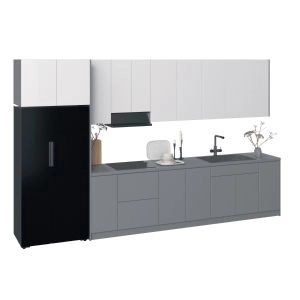 Kitchen Timekeeper Collection Gray & White Gloss Color Base Size 13Ft Wide