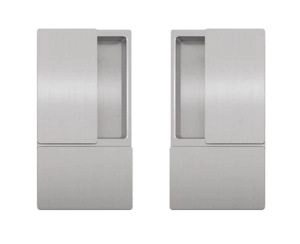 AGB Wave Hidden Handle for Interior Doors for Magnetic Lock, Silver, Passage