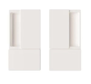 AGB Wave Hidden Handle for Interior Doors for Magnetic Lock, Matte White, Passage