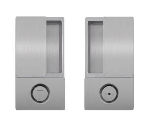 AGB Wave Hidden Handle for Interior Doors for Magnetic Lock, Silver, Privacy
