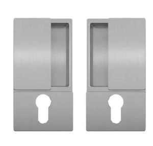 AGB Wave Hidden Handle for Interior Doors for Magnetic Lock, Silver, Entry