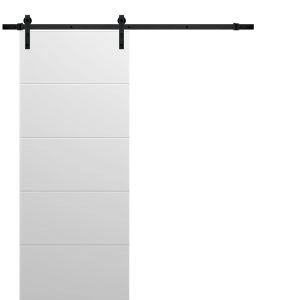 Sliding Barn Door with Hardware | Planum 0770 Painted White Matte | 6.6FT Rail Hangers Sturdy Set | Modern Solid Panel Interior Doors