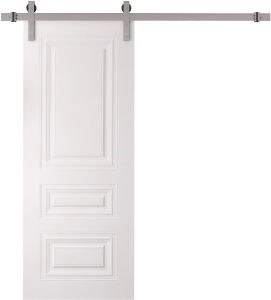 Basic 9233 interior barn door 18x80 white wood with honeycomb