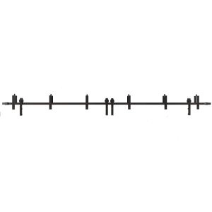 Barn Sliding Hardware Kit Track Rail Set-6.6FT Bypass Barn-Matte Black
