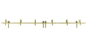 Barn Sliding Hardware Kit Track Rail Set-8FT Bypass Barn-Gold