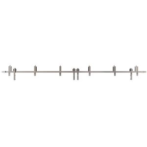 Barn Sliding Hardware Kit Track Rail Set-6.6FT Bypass Barn-Brushed Nickel