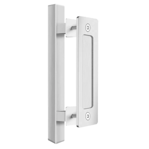 12" Modern Square Brushed Nickel Sliding Barn Handle
