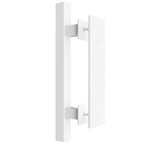 12" Modern Square White Sliding Barn Handle