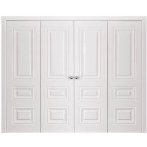 Basic 9233 interior bi-fold double door 72x80 white wood with honeycomb