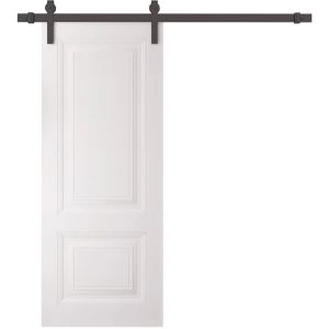 Barn Door 24 x 80 inches | BASIC 9422 White | 6.6FT Rail Track Heavy Hardware Set | Solid Panel Interior Doors