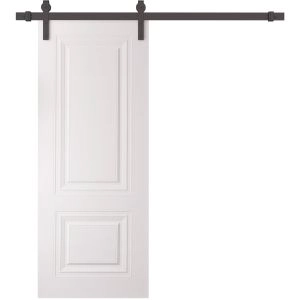Barn Door 24 x 80 inches | BASIC 9772 White | 6.6FT Rail Track Heavy Hardware Set | Solid Panel Interior Doors