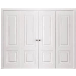 Basic 9772 interior bi-fold double door 72x80 white wood with honeycomb