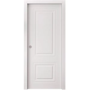 Sliding Pocket Door 24 x 80 inches | BASIC 9772 White | Kit Rail Hardware | Solid Wood Interior Bedroom Doors