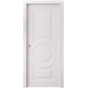 Sliding Pocket Door 18 x 84 inches | BASIC 9801 White | Kit Rail Hardware | Solid Wood Interior Bedroom Doors