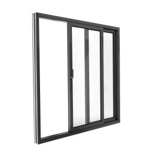Patio Exterior Metal-Plastic Sliding Doors / Patio 8166 Matte Black 72" x 80" Left active door / Tempered Clear Glass Bypass Door