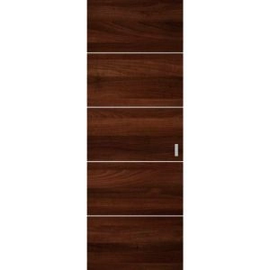 Hidden Barn | Planum 0020 Chocolate Ash | Sturdy Finished Doors | Magic Concealed Sliding Set 28" x 80"