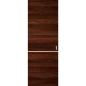 Hidden Barn | Planum 0110 Chocolate Ash | Sturdy Finished Doors | Magic Concealed Sliding Set 28" x 80"