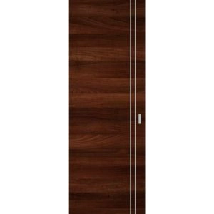 Hidden Barn | Planum 0310 Chocolate Ash | Sturdy Finished Doors | Magic Concealed Sliding Set 28" x 80"