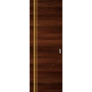 Hidden Barn | Planum 1010 Chocolate Ash | Sturdy Finished Doors | Magic Concealed Sliding Set 28" x 80"
