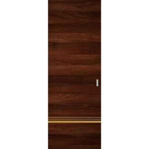 Hidden Barn | Planum 2010 Chocolate Ash | Sturdy Finished Doors | Magic Concealed Sliding Set 28" x 80"