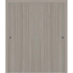 Sliding Closet Bypass Doors 72 x 96 inches | BASIC 3001 Oak Franko | Rails Hardware Set | Wood Solid Bedroom Wardrobe Doors