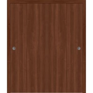 Sliding Closet Bypass Doors 36 x 80 inches | BASIC 3001 Walnut Franko | Rails Hardware Set | Wood Solid Bedroom Wardrobe Doors