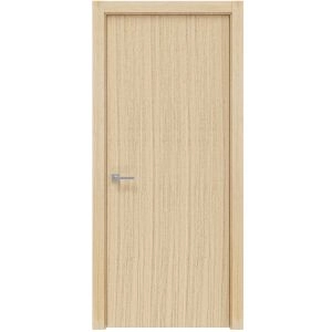 Modern Wood Interior Door with Hardware | Planum 0010 Vertical Natural Veneer | Single Panel Frame Trims | Bathroom Bedroom Sturdy Doors