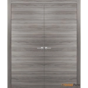 Planum 0010 Interior Modern Closet Solid Pre-hung Double Doors Ginger Ash