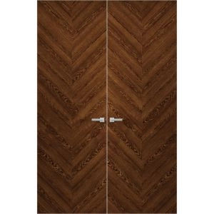 Hidden Double Doors | Ego 5005 Cognac Oak Veneer Concealed Metal Frame 36" x 80" (2* 18x80) Right-hand Inswing