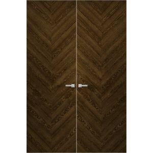 Hidden Double Doors | Ego 5005 Marble Oak Concealed Metal Frame 36" x 80" (2* 18x80) Right-hand Inswing