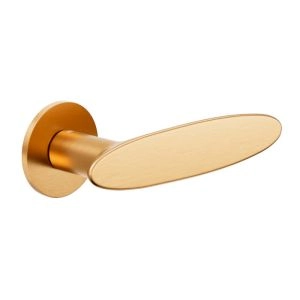 Door Euro Handle ELLIPSE for Magnetic Lock, Antique Satin Gold, Passage