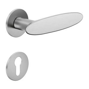 Door Euro Handle ELLIPSE for Magnetic Lock, Satin Chrome, Entry
