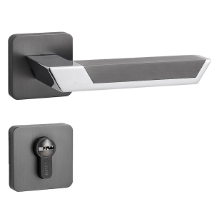 Door Euro Handle DALLAS for Magnetic Lock, Graphite Chrome, Entry