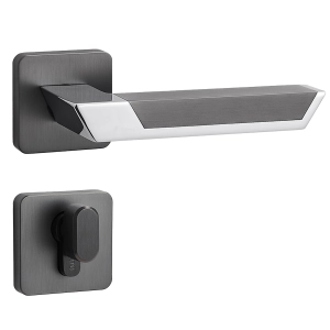 Door Euro Handle DALLAS for Magnetic Lock, Graphite Chrome, Privacy