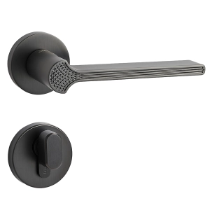 Door Euro Handle DUBAI for Magnetic Lock, Graphite, Privacy