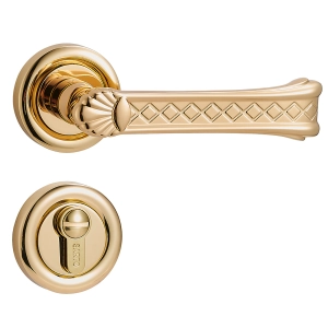 Door Euro Handle PALERMO for Magnetic Lock, Gold, Privacy