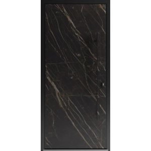 Front Exterior Prehung Steel Door / Dekton 0118 Natural Noir / Entry Metal Modern Painted W36" x H80" Left hand Inswing