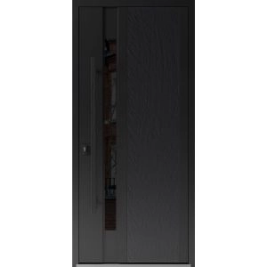 Front Exterior Prehung Steel Door / Dekton 0163 Ardesia Nero / Entry Metal Modern Painted W36" x H80" Right hand Inswing
