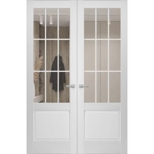 Hidden Double Doors | Felicia 3599 White Silk Concealed Metal Frame 36" x 80" (2* 18x80) Right-hand Inswing