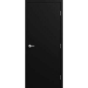 Firerated 90 Min Interior Door | 1888 Matte Black | Single Flush Panel Metal Frame Handle 32" x 84" Left-hand Inswing