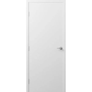 Firerated 90 Min Interior Door | 1888 Primed White | Single Flush Panel Metal Frame Handle 30" x 80" Right-hand Inswing