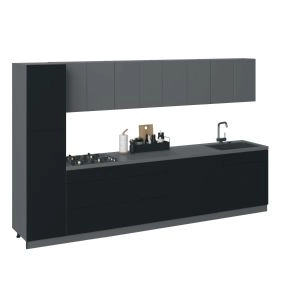 Kitchen Elegant Collection Black Color & Gray Base Size 11Ft Wide
