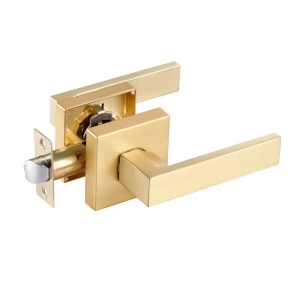 Modern Square Handle - Gold Privacy Bathroom Bedroom Lock