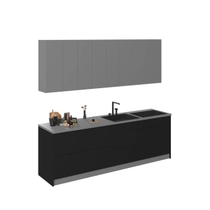 Kitchen Fusion Collection Black & Gray Color Base Size 8.5Ft Wide