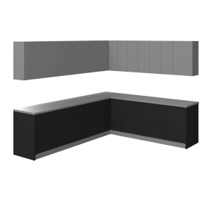 Kitchen Modern Collection Black & Gray Color Base Size 10x8,5Ft Wide