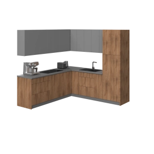Kitchen Urban Collection Natural Teak & Gray Color Base Size 8x8Ft Wide